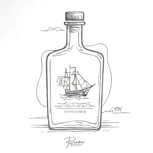 Bottle of rum called old bastard from the year 1940 tattoo design idea