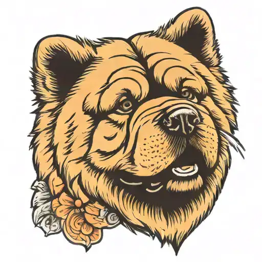 chow chow dog tattoo design idea