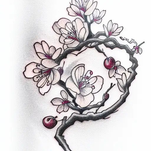 cherry blossom tattoo design idea