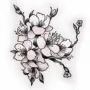 cherry blossom tattoo design idea