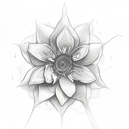 Flower with the words Azariah and Andrew tattoo design idea