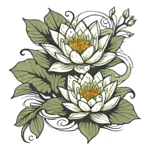 water lily tiana  tattoo design idea