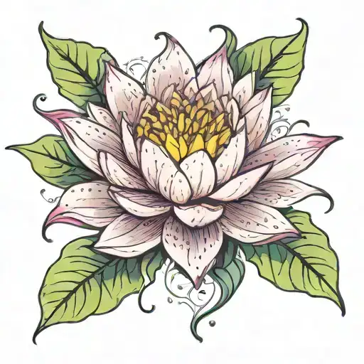 water lily spine tattoo tiana twinkle star  tattoo design idea