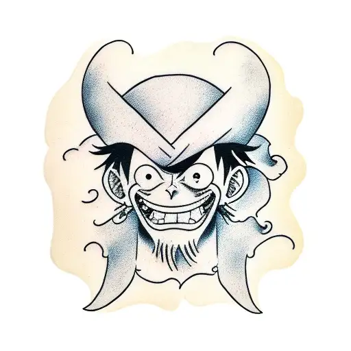 Monkey D Luffy Happy tattoo design idea