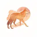  wolf howling at a full moon tattoo design idea