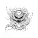  semicolon and phoenix tattoo design idea