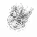  semicolon and phoenix tattoo design idea