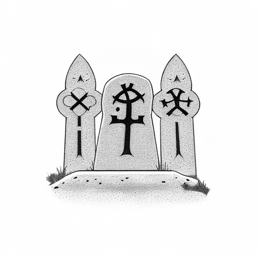 a graveyard with two headstones, one that says "i can"t and the other "i won't" tattoo design idea