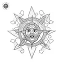 Sun in albanian way tattoo design idea