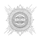 Sun in albanian way tattoo design idea