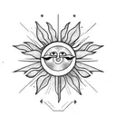 Sun in albanian way tattoo design idea