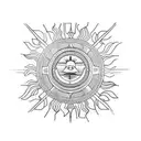 Sun in albanian way tattoo design idea