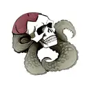 kraken skull tattoo design idea