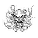 kraken skull tattoo design idea