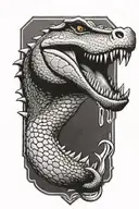 A fierce alligator wielding a .50 caliber gun in its mouth tattoo design idea