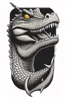 A fierce alligator wielding a .50 caliber gun in its mouth tattoo design idea