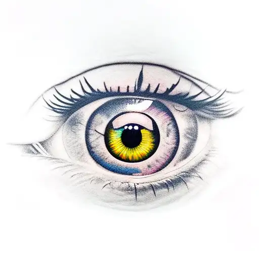 Eye with abbys reflected tattoo design idea