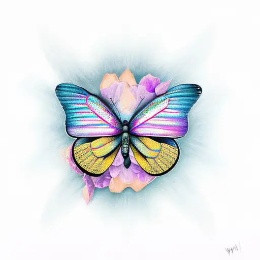 Violet Butterfly tattoo design idea