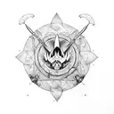 parachute thunder swords tattoo design idea