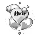 A heart-shaped boxing ring with Dearbhla's name in bold letters tattoo design idea