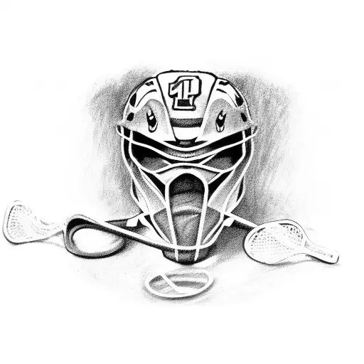Lacrosse with number 13 tattoo design idea
