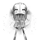 Lacrosse with number 13 tattoo design idea