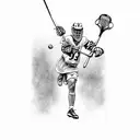 Lacrosse with number 13 tattoo design idea