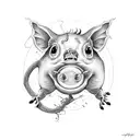 parachoot pig tattoo design idea