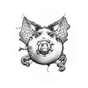 parachoot pig tattoo design idea