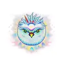 Coruja com sol tattoo design idea