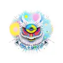 Coruja com sol tattoo design idea