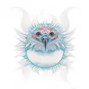 Coruja com sol tattoo design idea