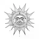 Sun and Moon tattoo design idea