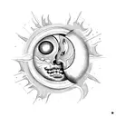 Sun and Moon tattoo design idea