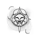 Sun and Moon tattoo design idea