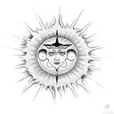 Sun and Moon tattoo design idea
