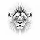 lion, cross, clouds, include: 'IT 26.07.2010', include: 'CT 08.06.2015' tattoo design idea
