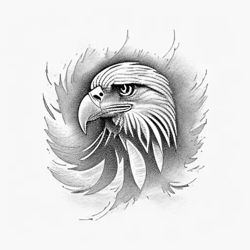 An eagle soaring through musical staff lines tattoo design idea
