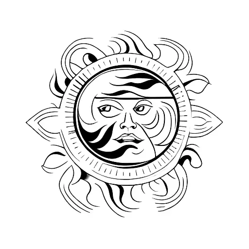 forearm sun with icaro falling below tattoo design idea