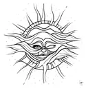 forearm sun with icaro falling below tattoo design idea