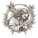 jesus praying tattoo design idea
