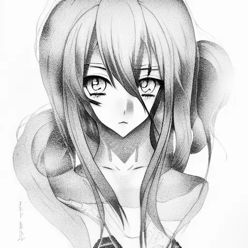 Anime girl tattoo design idea