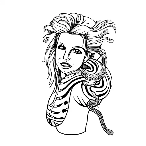 Britney Spears holding the snake at the VMAS  tattoo design idea