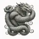 thor fighting Jörmungandr  tattoo design idea