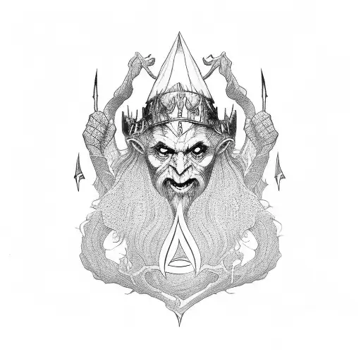 Lord of the rings and amérindien reference  tattoo design idea