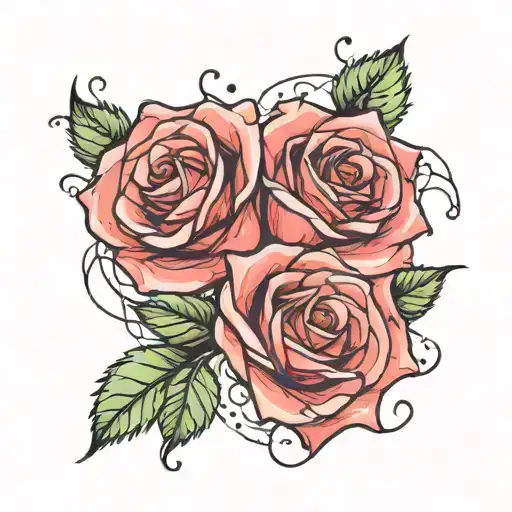 roses wrapped evenly around dyneisha tattoo design idea