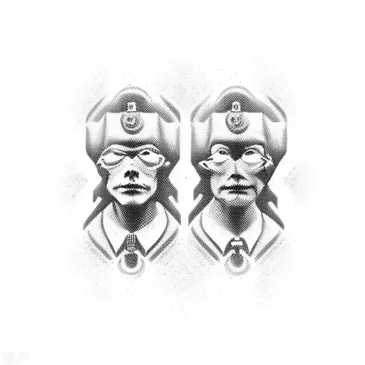 two pistols turned downwards, between them the inscription Grishnyk tattoo design idea