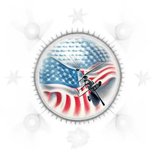 american flag Blackhawk helicopter  tattoo design idea