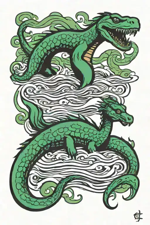 loch ness monster tattoo design idea