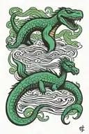 loch ness monster tattoo design idea